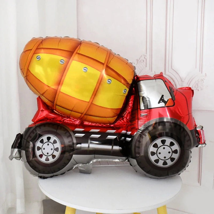 4 pcs de globos de aluminio con forma de vehículos de construcción para niños, ideales para fiestas de cumpleaños con temática de construcción - Quierox - Tienda Online