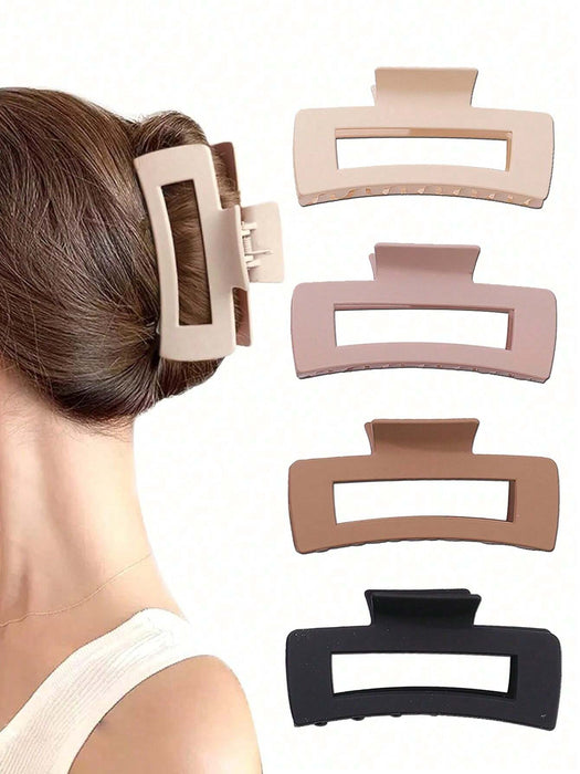 4 pcs Ganchos de pinza para cabello grueso y largo con acabado mate para mujeres - Quierox - Tienda Online