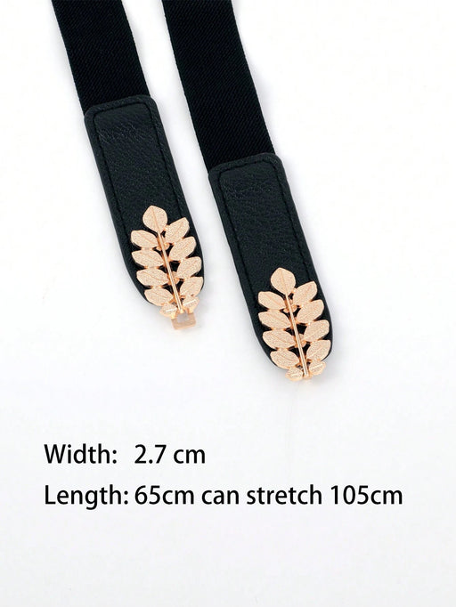 4 pieza Cinturón de cintura elástico y elegante con hebilla de hoja - Quierox - Tienda Online