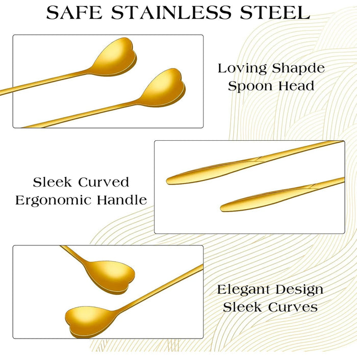 4 piezas Cucharas en forma de corazón Cucharas de postre - Quierox - Tienda Online