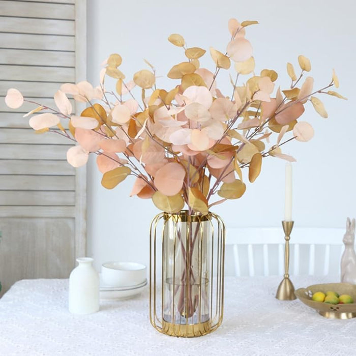 4 piezas de flores artificiales de otoño para decoración, tallos de eucalipto sintético - Quierox - Tienda Online
