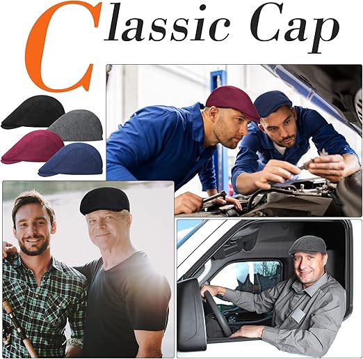 4 piezas de gorra plana para hombre, gorra Gatsby de vendedor de periódicos - Quierox - Tienda Online