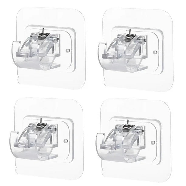 4 piezas de soportes para barra de cortina sin taladro, autoadhesivos - Quierox - Tienda Online