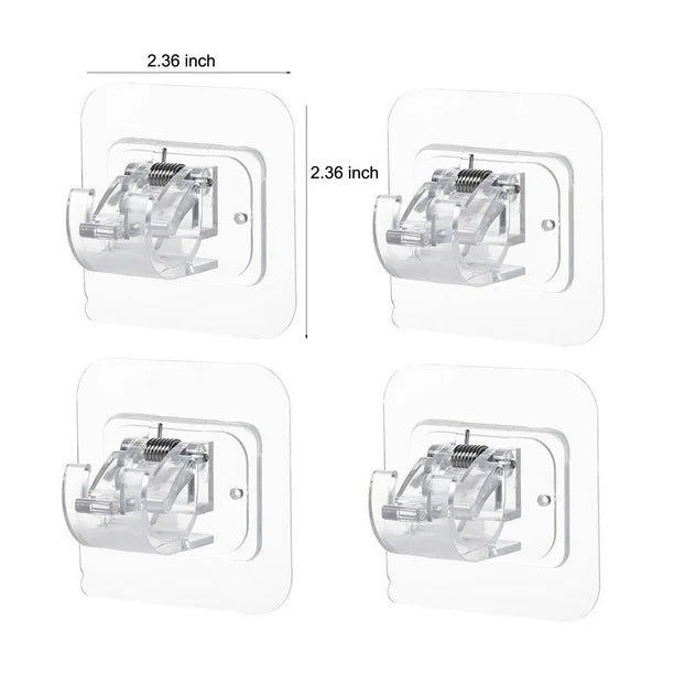 4 piezas de soportes para barra de cortina sin taladro, autoadhesivos - Quierox - Tienda Online