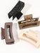 4 piezas/set de pinzas de pelo cuadradas mate de color café oscuro para mujeres - Quierox - Tienda Online