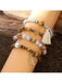 4 Pulseras De Varias Capas Elástica De Cuentas De Madera Con Estilo De Bohemia - Quierox - Tienda Online
