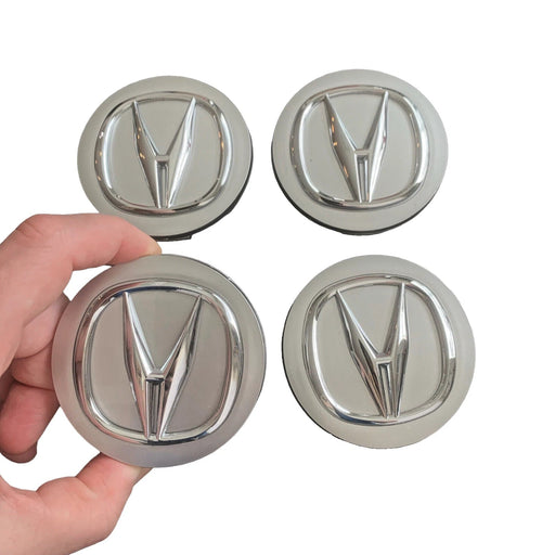4 tapas centrales de rueda de Acura color gris metalizado 2.75" - Quierox - Tienda Online