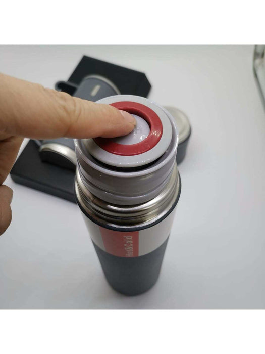 4 Termos con 3 Tazas, Aislamiento al Vacío, Acero inoxidable, Botella Térmica - Quierox - Tienda Online