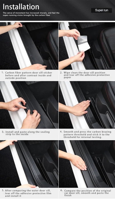 4 Uds pegatinas de coche umbral de coche para KIA Picanto Protector de alféizar de puerta - Quierox - Tienda Online