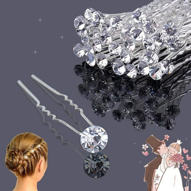 40 accesorios para el cabello con diamantes de imitación blancos - Quierox - Tienda Online