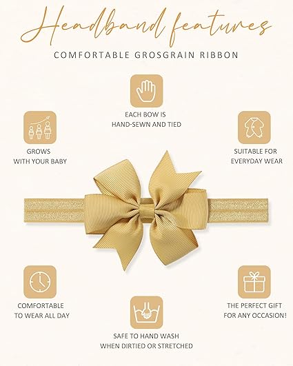 40 lazos para el pelo con cinta de grogrén para niñas de 3 pulgadas - Quierox - Tienda Online