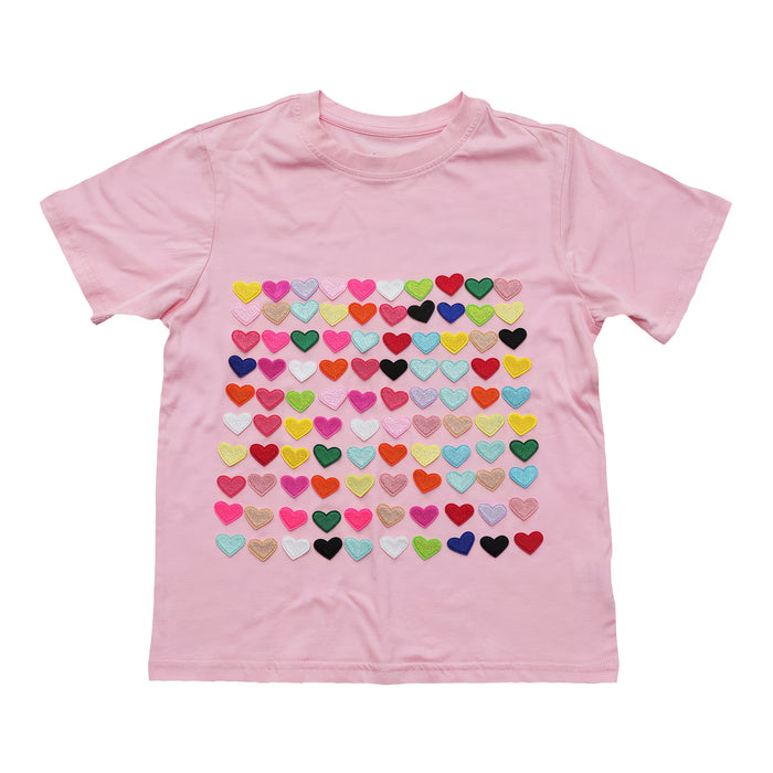 10 parches de pegamento termofusible bordados con forma de corazón, adiciones para ropa