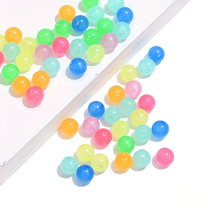100 pcs de cuentas sueltas luminosas multicolores ideales para pulseras, collares, colgantes