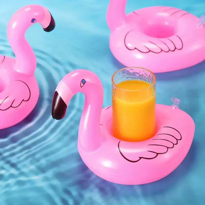 Posavasos inflables creativos de flamenco, posavasos flotantes para bebidas en agua