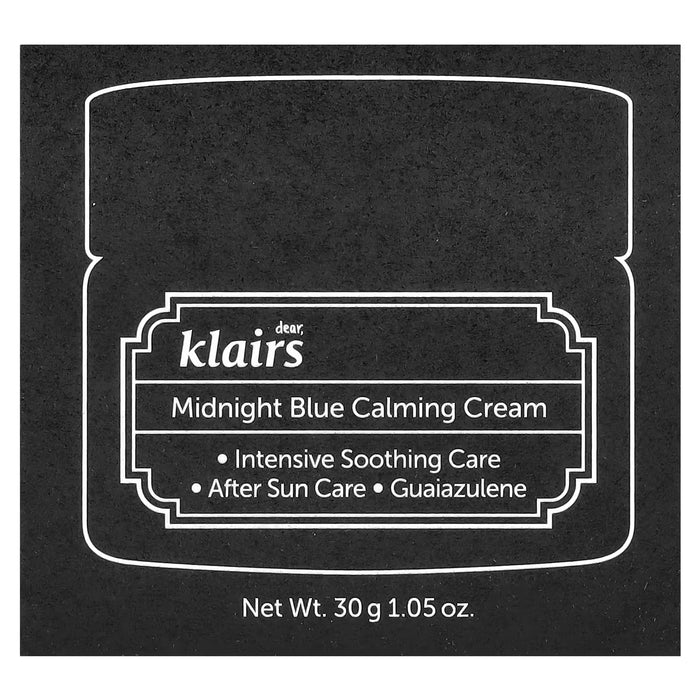 Dear, Klairs, Crema calmante Midnight Blue, 30 ml