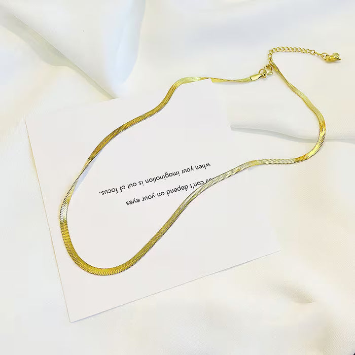 1 pcs Collar de acero minimalista de una sola capa para mujer