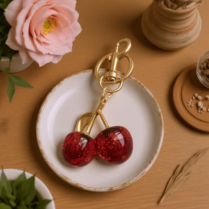Llavero Vintage de Cereza/Colgante para Llaves, Accesorio Creativo