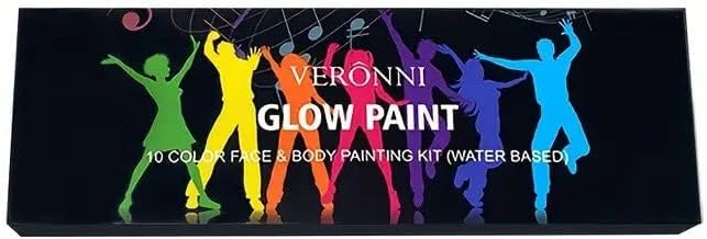 Shein 10 colores a base agua de Pintura neon para cara y cuerpo para disfras de Haloween