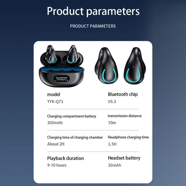 Clip en Auriculares Bluetooth YYK-Q71, Diseñados Específicamente para la Ejecución No Oreja