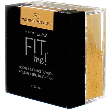 Maybelline Fit Me - Polvo fijador suelto, polvo facial y maquillaje de acabado, medio profundo
