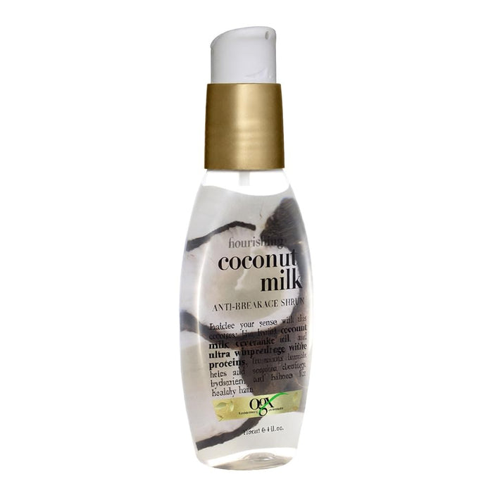 OGX Suero nutritivo + antirotura de leche de coco, 4 onzas líquidas