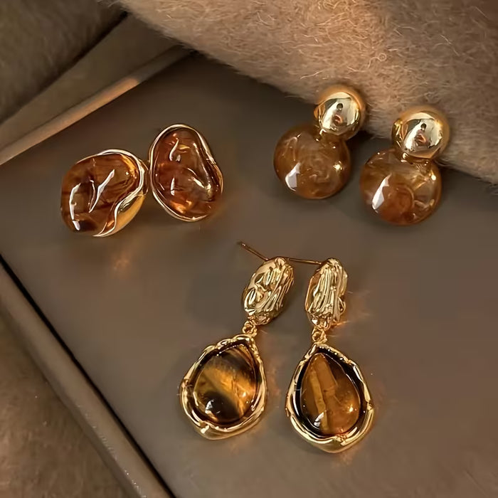6 Piezas de Aretes Colgantes Ovalados Irregulares para Mujer