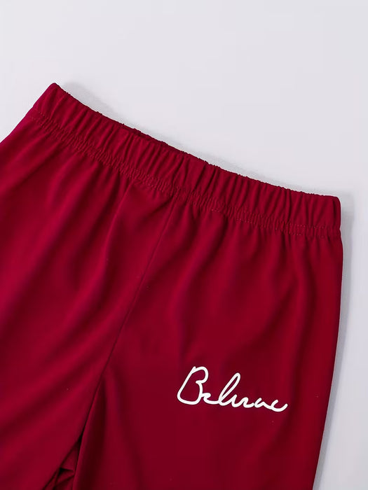 Conjunto de camiseta de manga corta y con shorts, para niño con estampado de letras