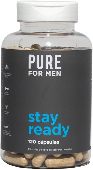 Pure for Men Suplemento de Fibra,120 Cápsulas Veganas,Ayuda a Promover la Regularidad Digestiva
