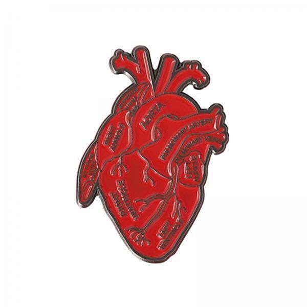 Shein Broche de solapa de metal con forma de corazón anatómico para ropa