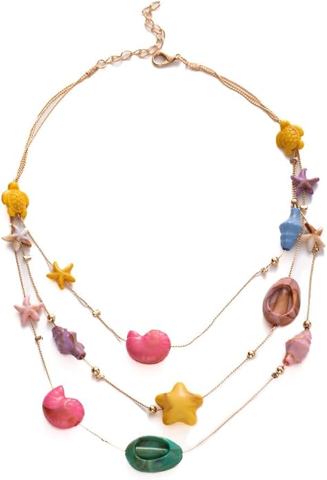 Collar con colgante de estrella de mar de moda para mujer, lindo collar