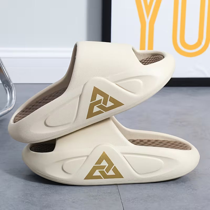 1 par de pantuflas de suela gruesa y diseño texturizado antideslizante para Hombre