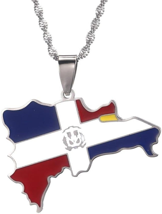 1 Collar Con Colgante De Mapa De República Dominicana