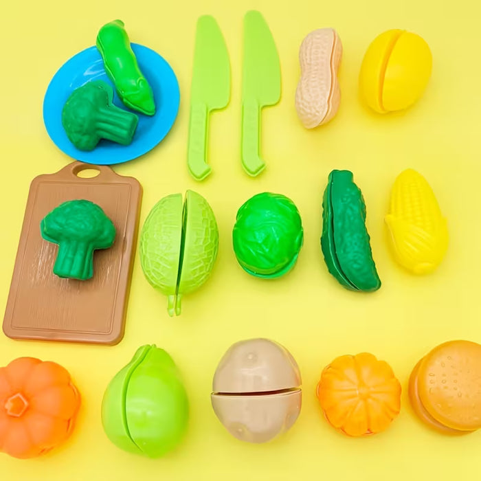 Juego de cocina infantil comida/fruta/verdura de imitación de 18 piezas