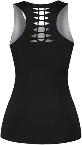 Sister Amy Camiseta sin mangas con estampado de calavera calada para mujer