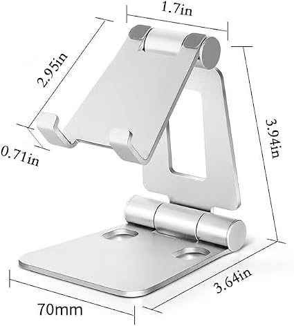 Soporte doble plegable para teléfono móvil: soporte de escritorio compacto, plegable y portátil