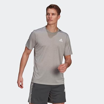 Camiseta adidas estampada para hombre - gris