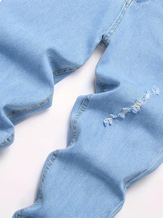 Pantalones vaqueros sólidos de mezclilla para hombre para primavera y otoño