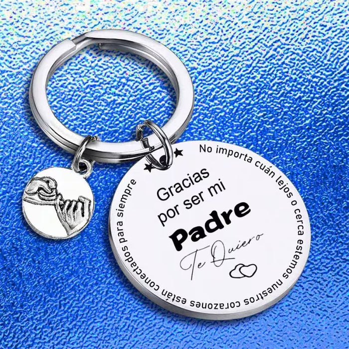 1 llavero de acero inoxidable con gancho de acuerdo colgante para regalar
