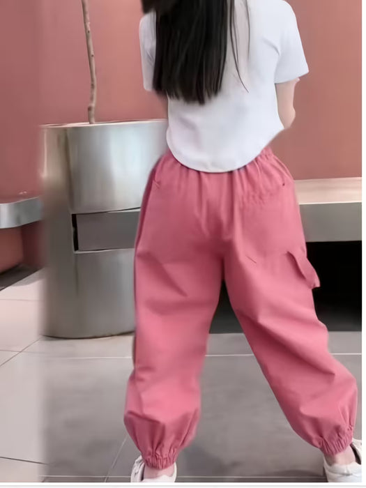 Pantalones Antimosquitos para Niñas,  Casuales de Pierna Ancha con Puños Elásticos