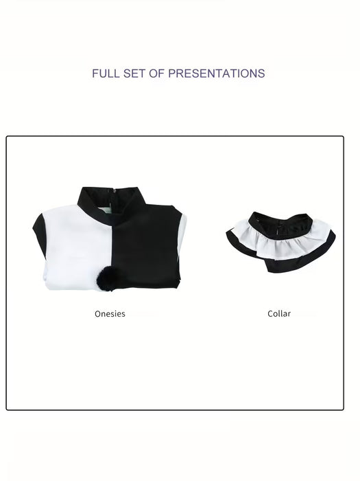 Disfraz de payaso aterrador para hombre para Halloween - un mono espeluznante en blanco y negro