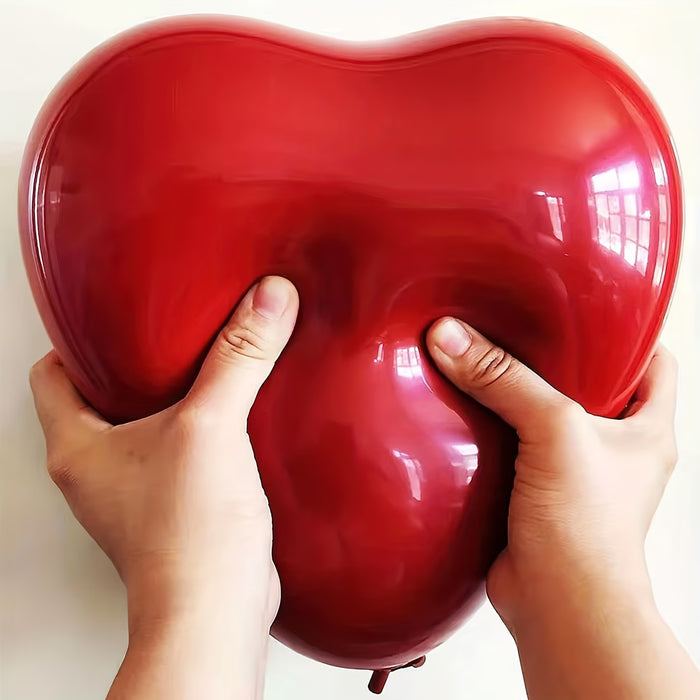 30pcs globos de látex con forma de corazón rojo de amor, globos románticos