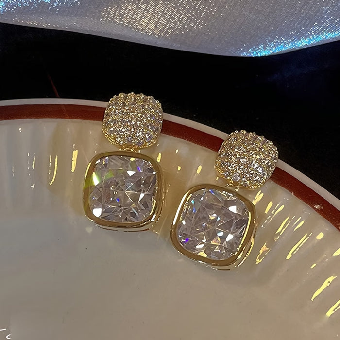 1 Par de Pendientes Elegantes Minimalistas, Joyería para Mujeres, Marco de Aleación de Zinc Duradero para Fiestas
