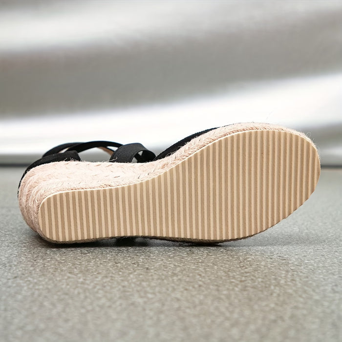 Sandalias de Plataforma con Tiras Cruzadas para Mujer, Tacones Altos Exquisitos