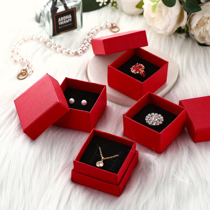 12 cajas de cartón para joyería, ideales para empaquetar anillos, collares y aretes