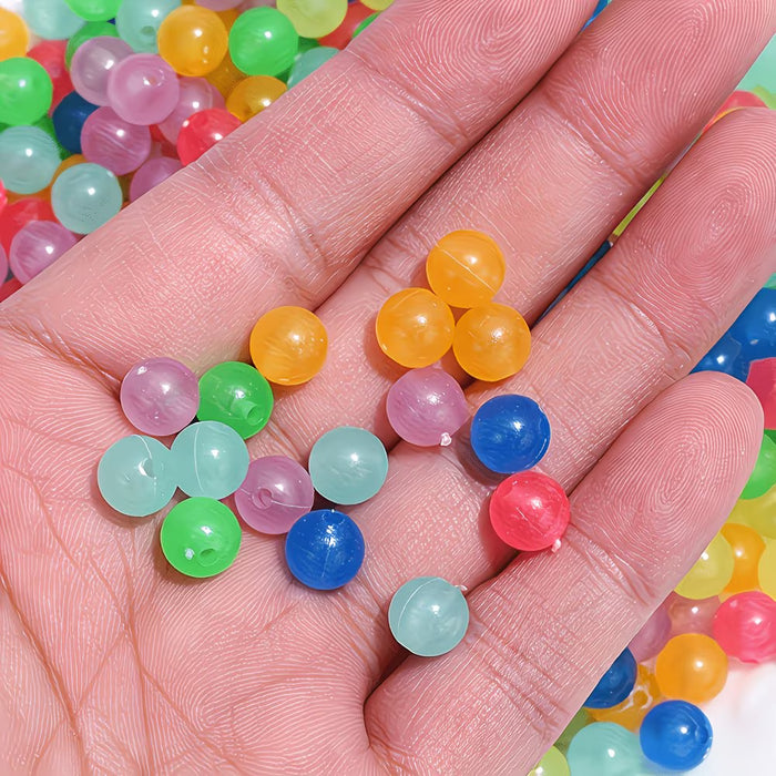 100 pcs de cuentas sueltas luminosas multicolores ideales para pulseras, collares, colgantes
