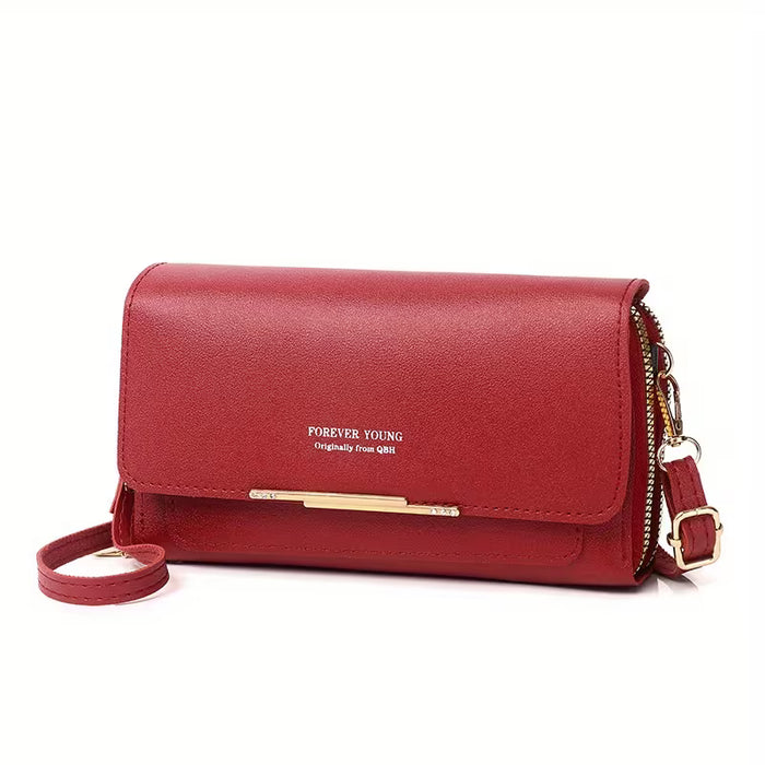 Bolso bandolera de doble capa para mujer, multifuncional de un solo hombro