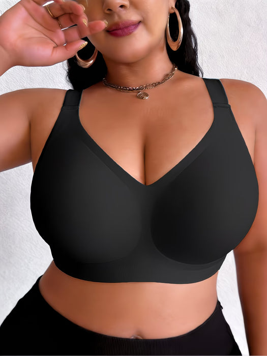 Sujetador sin varillas de talla grande para mujer con acolchado removible y tirantes anchos