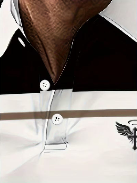 Camisa deportiva de golf para hombre con manga larga y frente abotonado