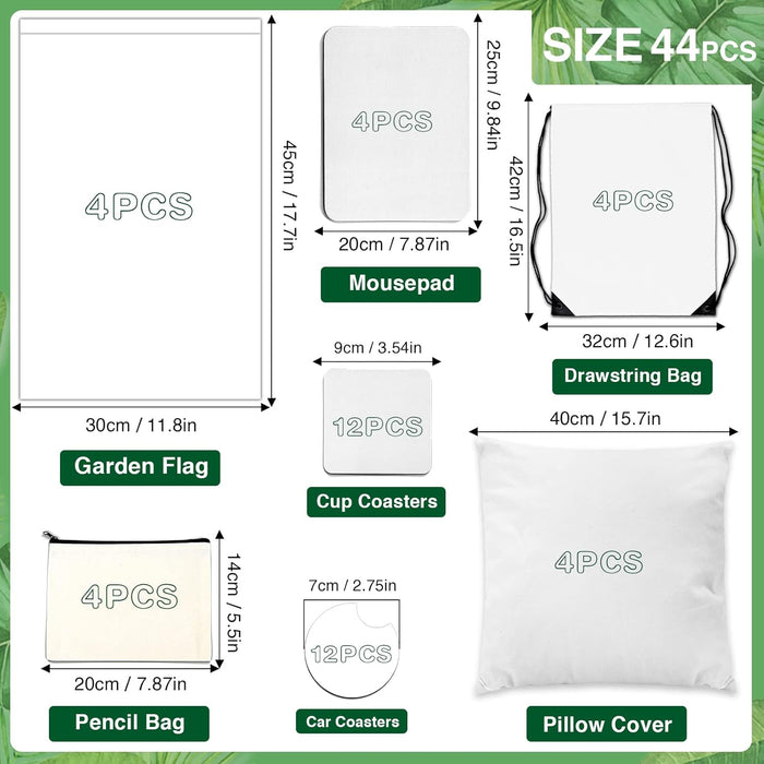 44 piezas de productos en blanco de sublimación, espacios en blanco de sublimación a granel - Quierox - Tienda Online