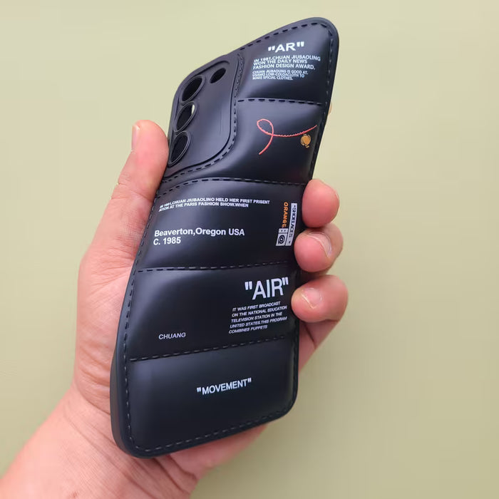 Funda para telefono con  diseño de chaqueta de plumas de lujo para galaxy A35